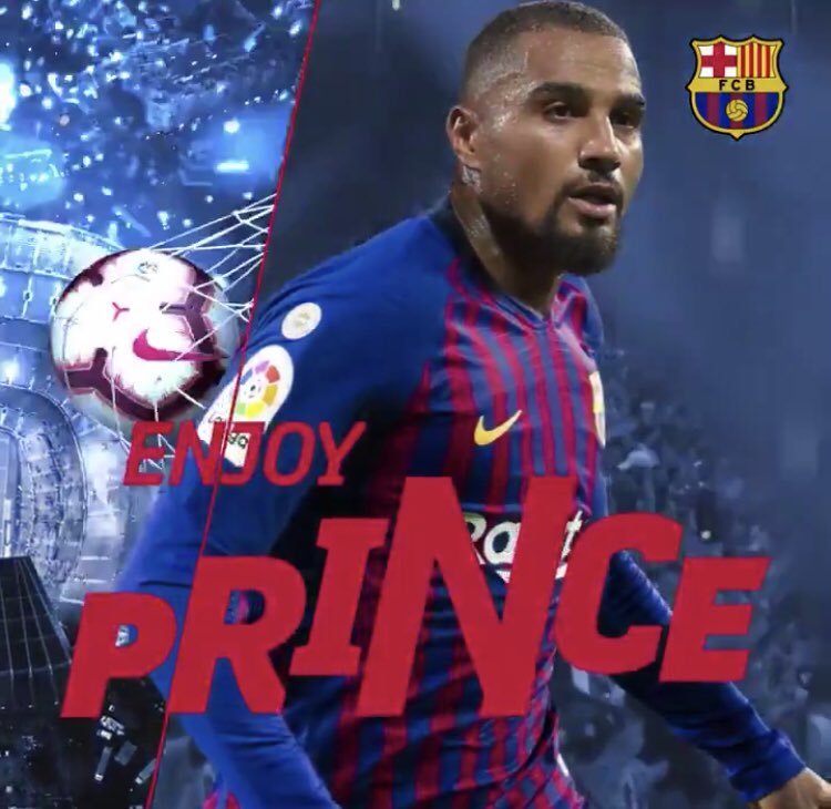 Footballtweet's tweet photo. DEAL DONE: Barcelona have signed former AC Milan midfielder Kevin-Prince Boateng on an initial loan deal until the end of the season. 

📝 https://t.co/sRioZ0QCbJ