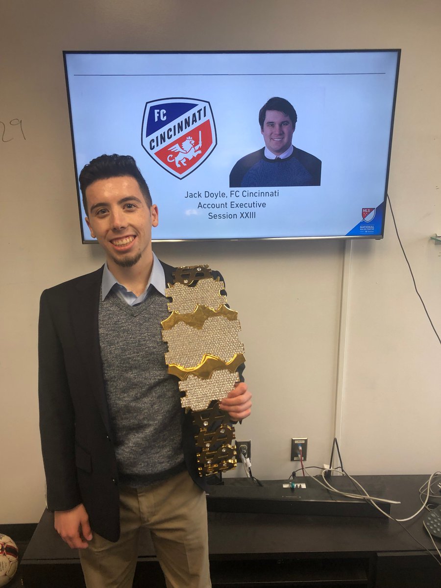 MLSNSC's tweet image. The third pick of the draft went to @fcctixjack who was chosen by  @sliceofthejimbo and was also the revenue belt winner for Session XXX's first week on the phones! Check out that belt.