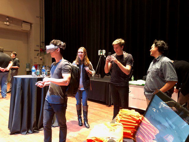 ClarkPacific's tweet photo. Great minds at the @calpoly AEC Tech Fair &amp; Round Table hosted by CMAC. Virtual Reality tour through BIM models.

#careersinengineering #BIM #VirtualReality #construction #career #architecture https://t.co/14sALMxtiY