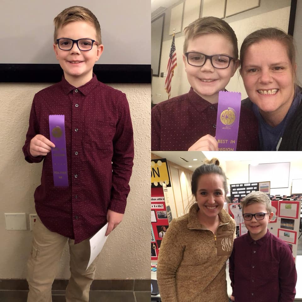 We are SO proud of and excited for Mattox!! His research presentation on how the US has changed since 9/11 has advanced to the state level of the GA Social Studies Fair!!!! Way to go!!!!!
