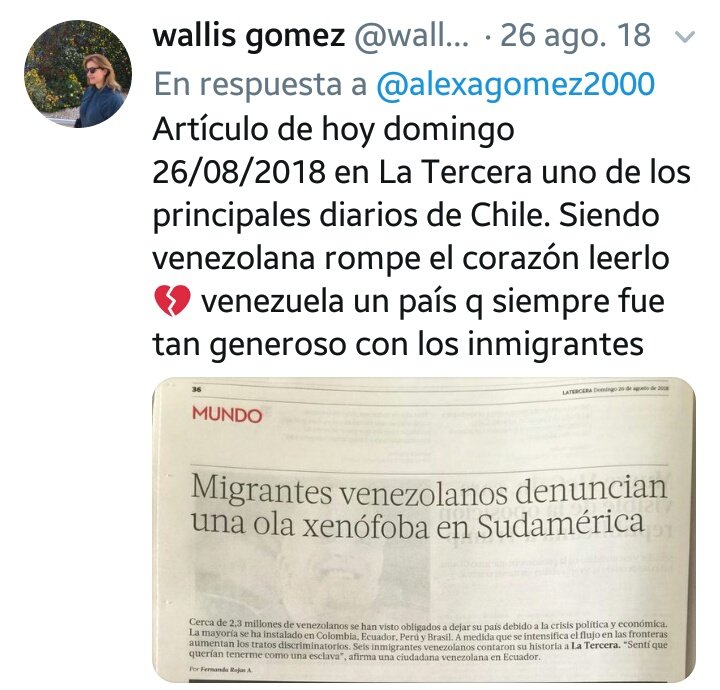 OllinCDMX's tweet photo. @wallisgo @JTrianaT Porque mejor no te ocupas de lo que pasa en tú Venezuela y dejas a los mexicanos resolver sus propios problemas.
Nosotros no intervenimos en problemas ajenos.
Te recomiendo leer el Art 33 de la constitucion mexicana
RESPETA
Tu opión sobra cuando ni vives ni eres mexicana https://t.co/Slxq4q6OtY