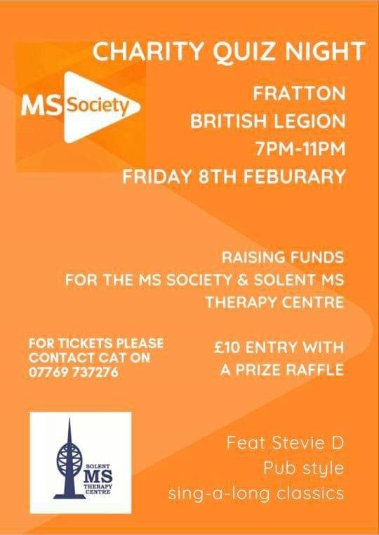 Charity Quiz Night coming up - tickets available at the Centre!
#Fratton #Portsmouth #Fundraising #MS #MultipleSclerosis #whatsonportsmouth #portsmouthevents #pompey