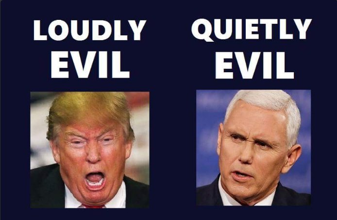 ann_neona's tweet photo. @shaunking @jameswithadhd #Pence IS MORE INTELLIGENT AND MORE #EVIL THAN TRUMP HIMSELF AND THAT'S SAYING A LOT! #ImpeachTheMF #Trumpb&amp; #Pence #RussianAssets! https://t.co/RX4nyBK1f1