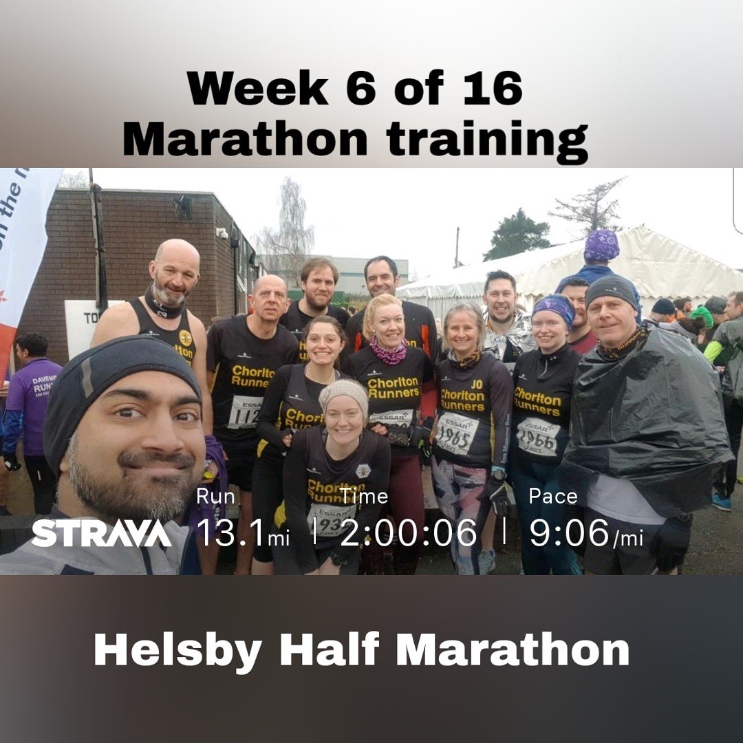 JayAhmed132's tweet photo. This is my 6th week training and I did a half marathon in 2 hours. Really pleased with my progress so far. 

#JayManTrain #strava #running #ukrunchat #fitness #Lifestyle #marathontraining #healthy #pb #JayManCan #training #longrun
#friendship @RunHelsby https://t.co/U10C67okz0