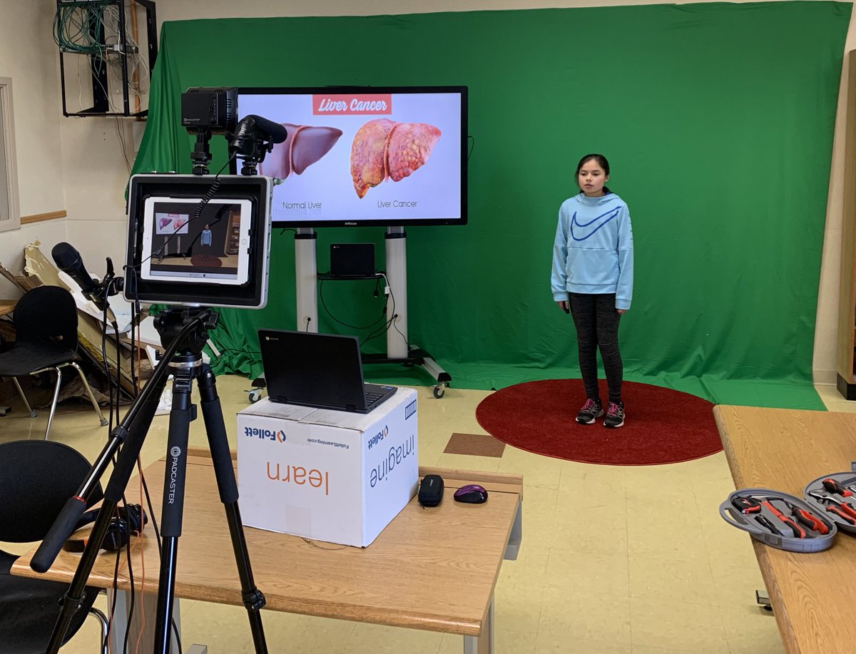 ngrundahl's tweet photo. Starting second semester with TED talks by our 6th grade learners. Big shout out to Mrs. Hemp and Mrs. Panetti for guiding research and script writing on some great non-fiction topics!! @CSDCardinals @loeffelholza #tedstage #UoS #greenscreen https://t.co/aUs7MhUnTJ
