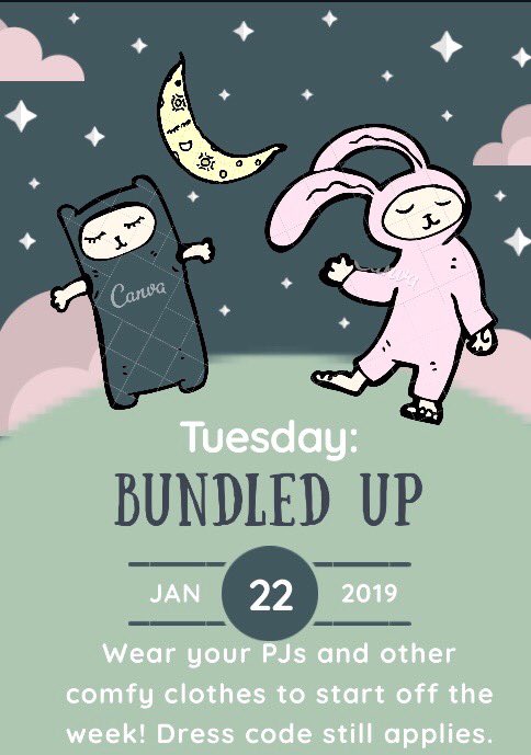 Wear your pajamas tomorrow!