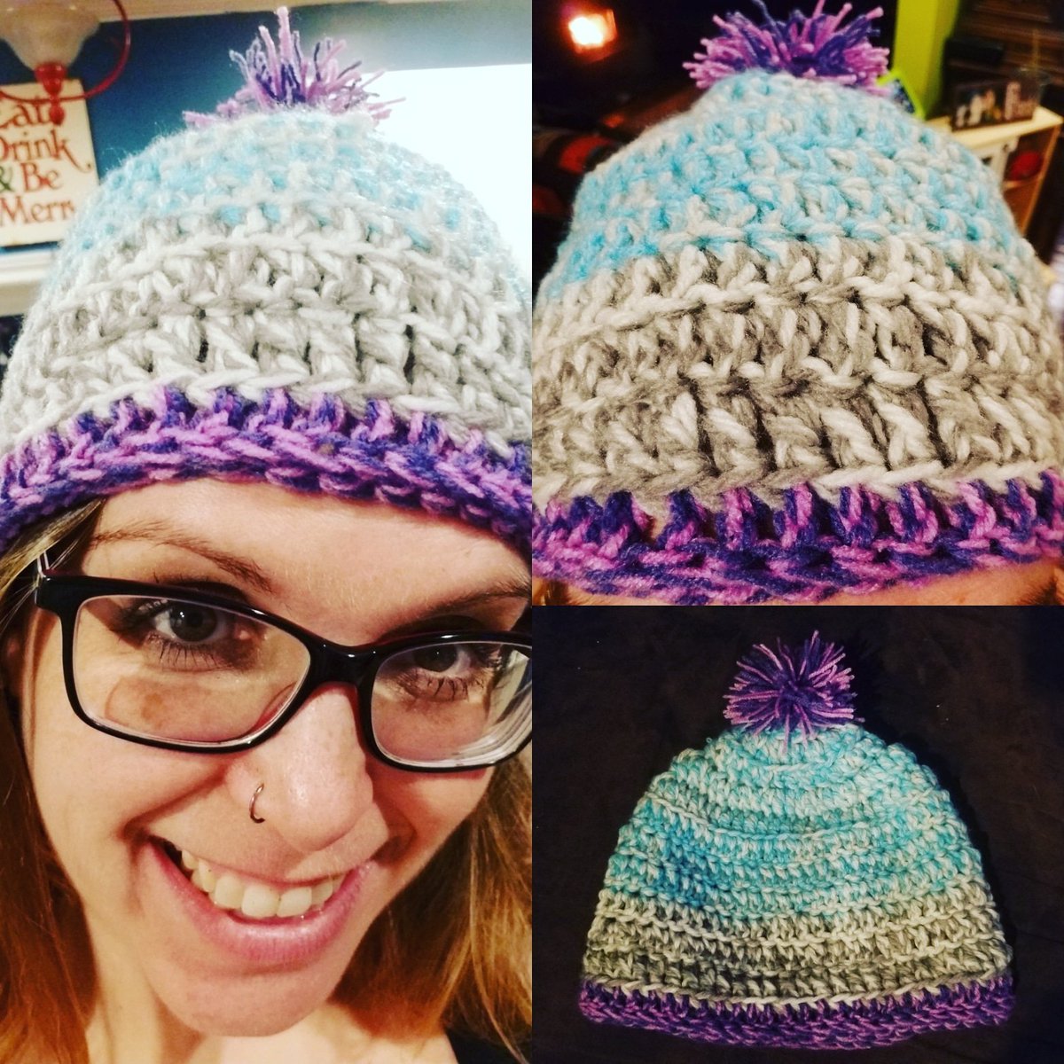 TheSaltyDog2016's tweet photo. New creation! A toque!

#toque #loveit #crochet #newbie #learning #yarn #hat #firsttime #havingfun #crocheting #colourful https://t.co/iQ7qCwY0IX