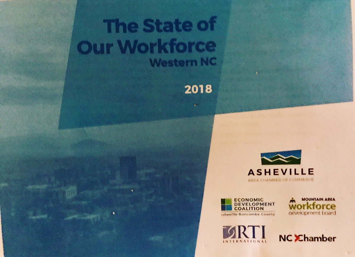 MtnAreaWorks's tweet photo. What is the state of the workforce in WNC? 
Over 700 local employers told us, tomorrow we will unveil the survey results with our partners @AVLChamber @NCChamber @RTI_Intl. We than our region’s employers &amp; workforce partners who participated in this survey. #WNCTalent @GSalamido https://t.co/yMoaeZweCw