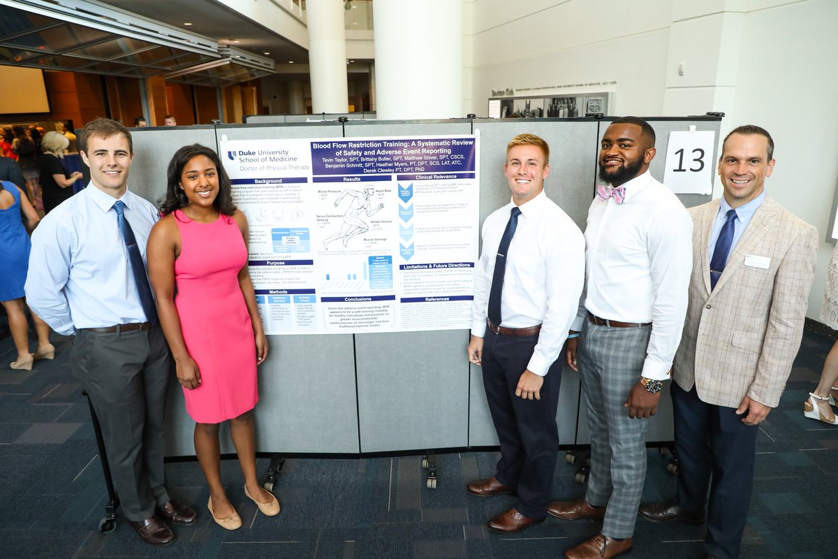 Duke_DPT's tweet photo. .@btschmitt_spt &amp; @tdotttaylor will present their capstone poster on Fri in @aasptapta : Knee section 4 co-authors Brittany Butler, Matt Shiver, @djclewpt &amp; @heathermyerspt #2279 #DukeatCSM #DukeStudents #dptstudents #classof2019 #dptcapstone #DukeAlumni #classof2016 #ForeverDuke https://t.co/R9YKkQysCG