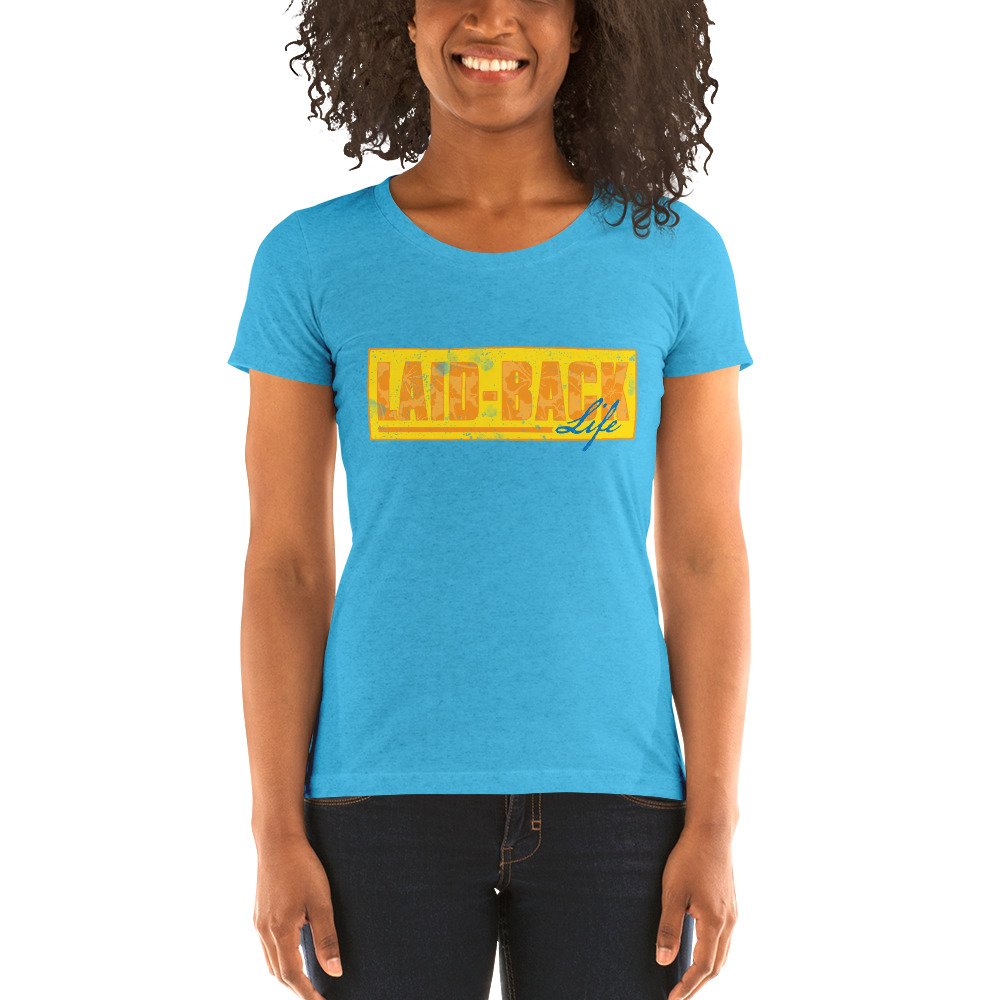 LivinLaidBack's tweet photo. Distressed Logo Ladies' short sleeve t-shirt - https://t.co/iWZTGjE0XV https://t.co/oBB3sNxJWS