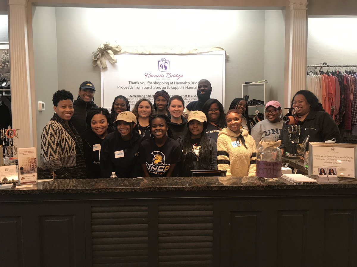 uncgsga's tweet photo. Here at UNC-Greensboro, our motto is SERVICE. On Saturday, we participated in our annual Martin Luther King Day of Service, organized by @uncg_olce. We gave back to our community by sorting through shoes and clothes at Hannah’s Bridge Thrift Boutique!
#UNCG #MLKService https://t.co/8bEK46xr9O
