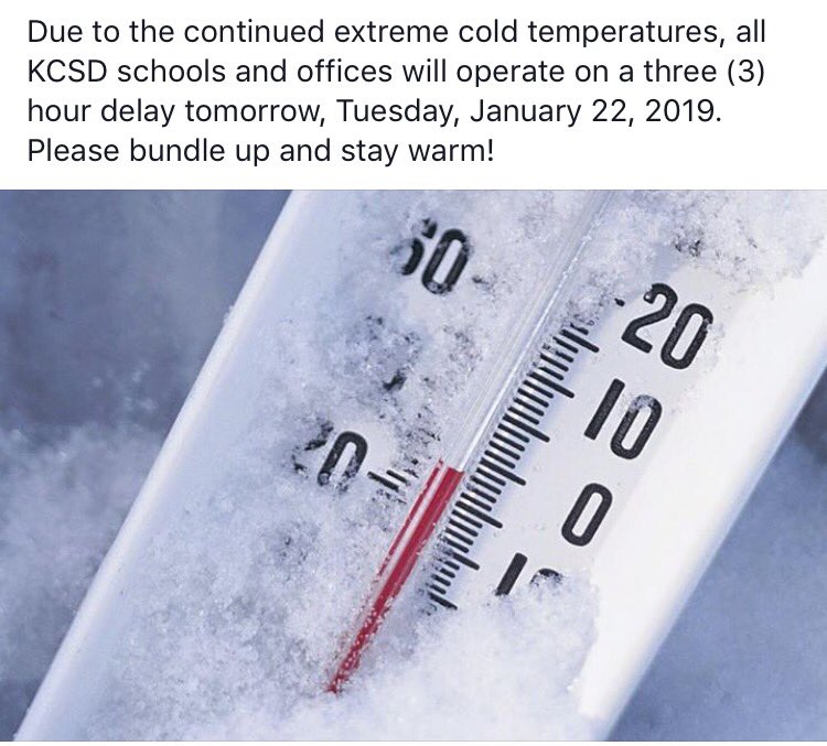 KeystoneCentral's tweet photo. 3hr delay for tomorrow. 🌬 Bundle up! Stay warm! https://t.co/inJFOz4KRE