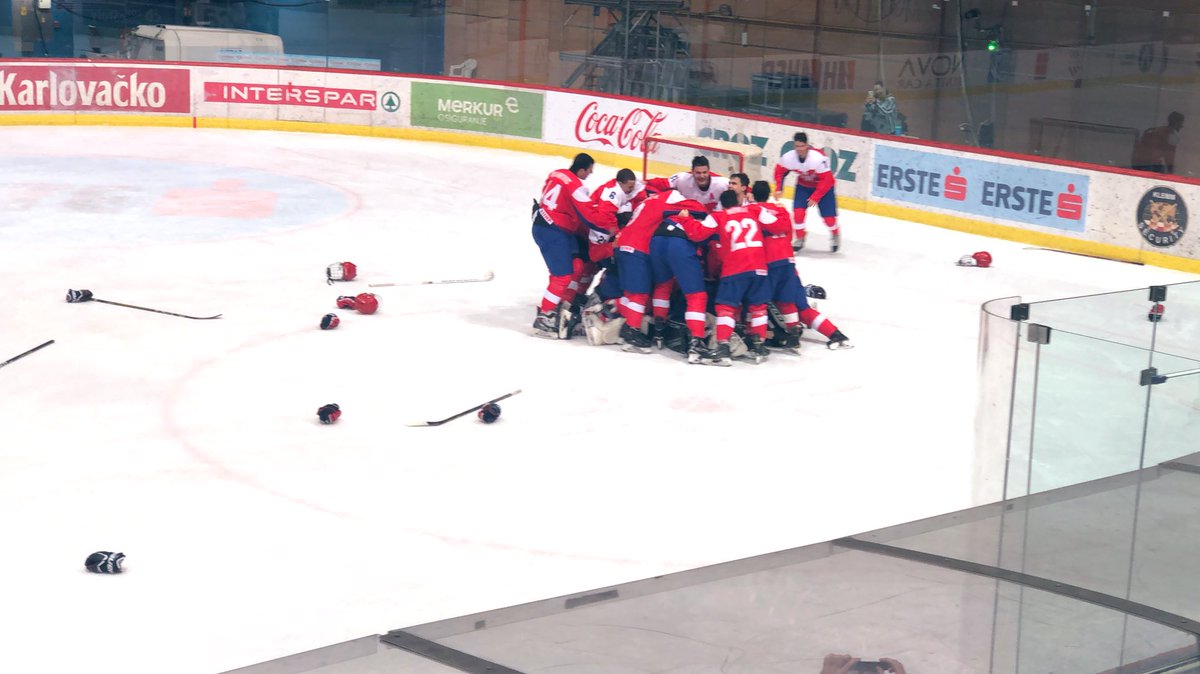 markmilovanovic's tweet photo. Proud to watch young group of guys having fun and accomplishing great things! Congratulations to players and staff. Also, many thanks @CRO_Hockey and OC for highest level of hospitality last seven days. #iihf https://t.co/AQxsPShDUx