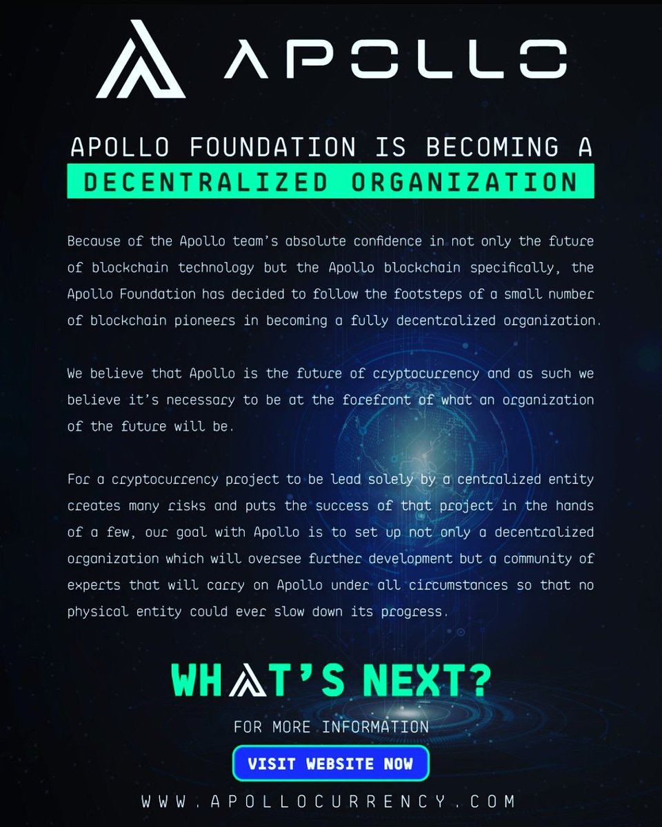 @DigiCedric @ApolloCurrency Wait what?? How do they hold majority stake?? When did this happen?Based on this statement about @Apollofoundation   @ApolloCurrency Decentralization is the ultimate goal. Not control.