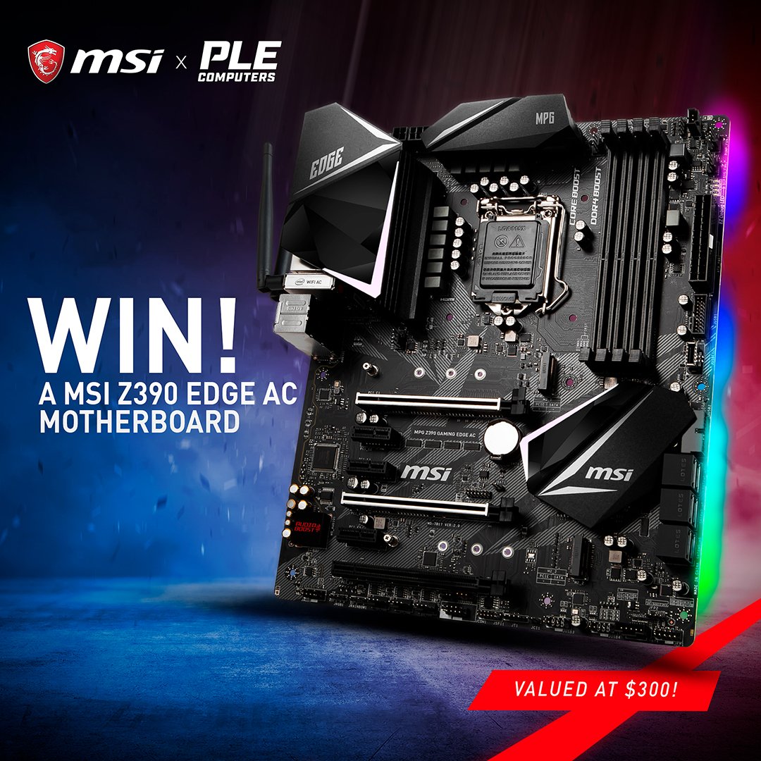We're teaming up with MSI to giveaway a MSI Z390 Edge AC Motherboard!

Enter for a chance to win here: ple.to/MSI-Z390

#PCGaming #PCMR #Giveaway <a href="/AustraliaMSI/">MSI Australia</a>