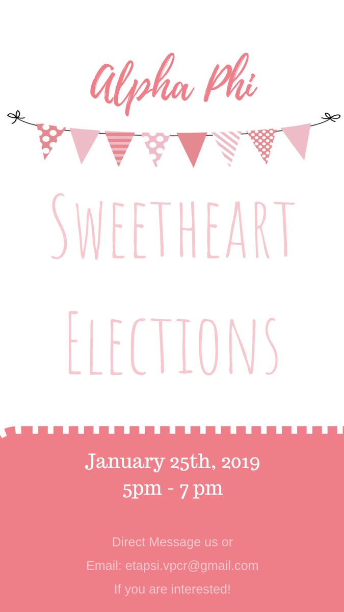 Sweetheart elections are this Friday &amp; it’s not too late to run 💖 DM us if you are interested