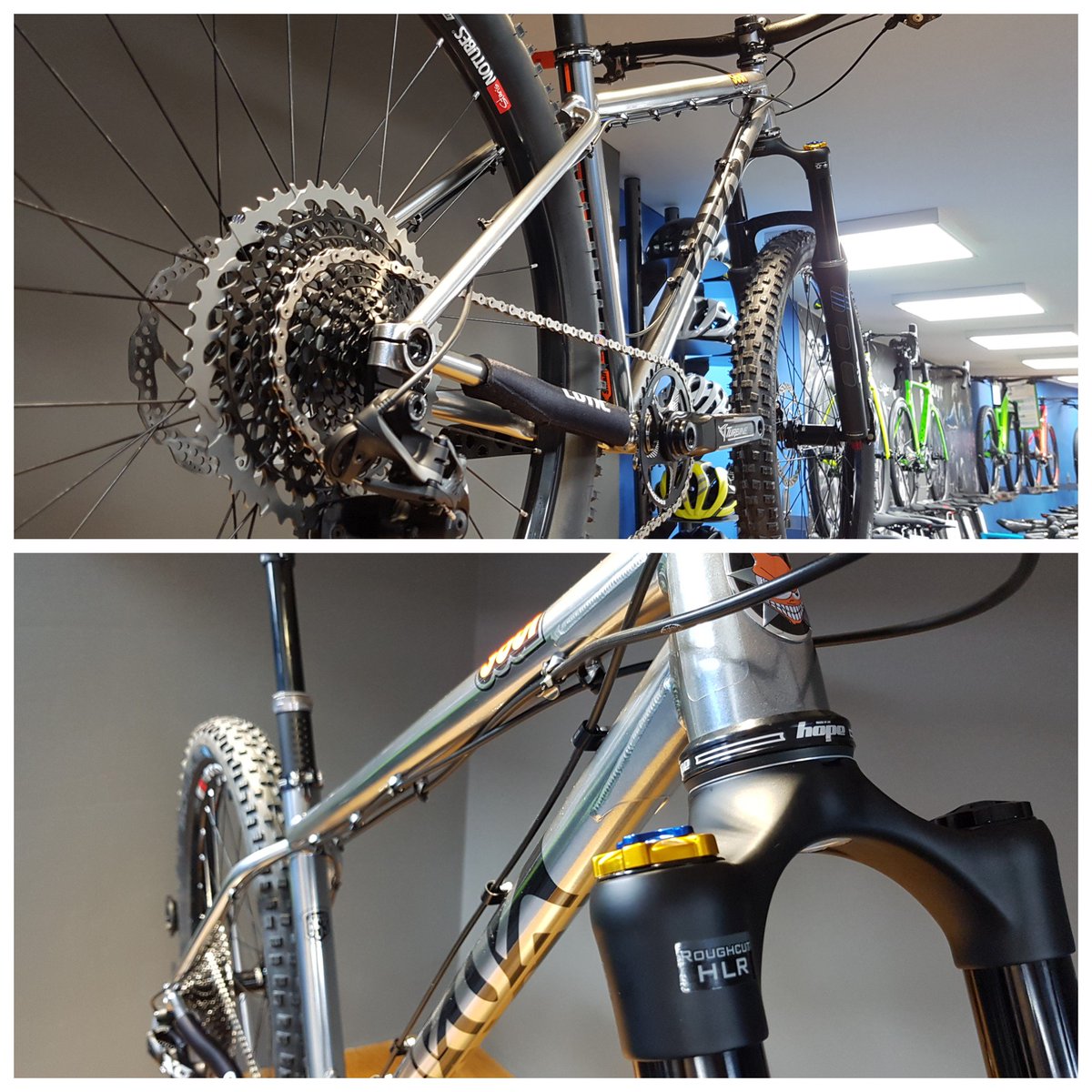 offcambercycles's tweet photo. Our latest custom build...
Cotic Soul. Lovely spec, beautiful frame and a mere featherweight. This will be a dream to ride π
#offcambercycleshop #custombuild #coticsoul #coticbikes #mtb #steelisreal #reynolds853 #reynolds #sram #hopebrakes #crankbrothers #racefaceturbine https://t.co/1G1Hre1lhw