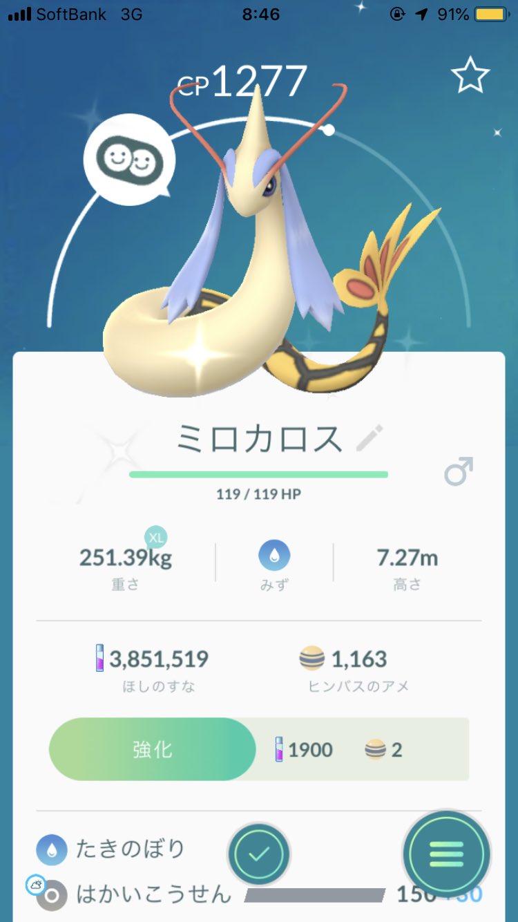なち 色違いミロカロスに進化させた ポケgo ポケモンgo Pokemongo T Co Wwhtjzdyq8 Twitter