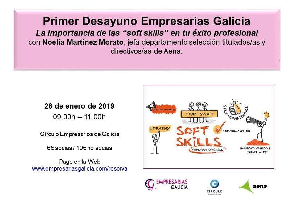 Empresarias_Gal's tweet photo. El próximo lunes celebramos nuestro I Desayuno Empresarias Galicia de este 2019.
Un Desayuno especial en el que contaremos con la presencia de una persona muy especial para nuestra Asociación, Noelia Martínez Morato, Jefa departamento selección tituladas/os y directivas/os Aena https://t.co/6kItCiiu5d
