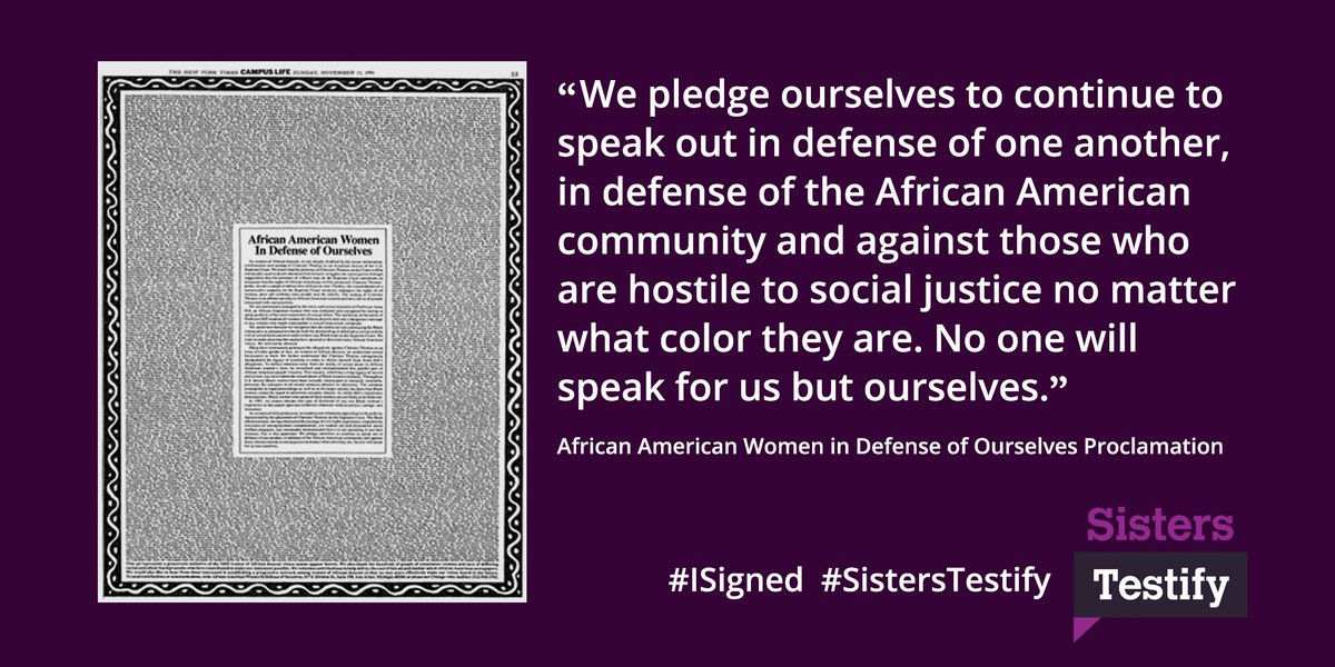 SistersTestify's tweet image. Check out this letter from @delidacostin, founder of Sisters Testify, to other signatories of #AfricanAmericanWomeninDefenseofOurselves. In 2019 we're finding new ways to foster connections among signatories and amplify your stories. Please read + share! bit.ly/2U5qgta