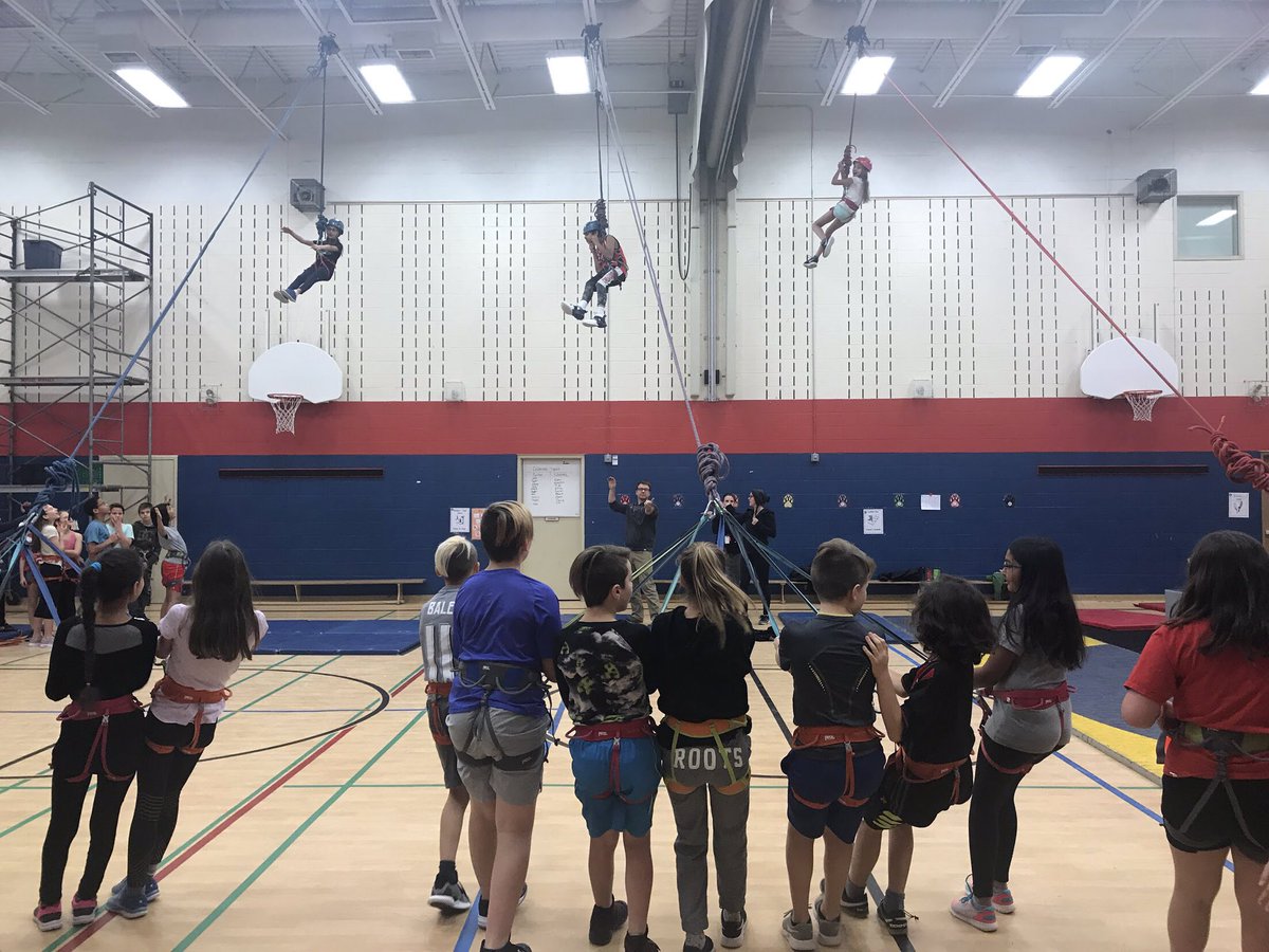 OrchardPublic's tweet photo. Escarpment Adventures started today in our gymnasium.  Building trust, learning about how strong we are AND of course, having FUN!  #proudpanthers @Oppsathletics https://t.co/ZnEemP0XkW