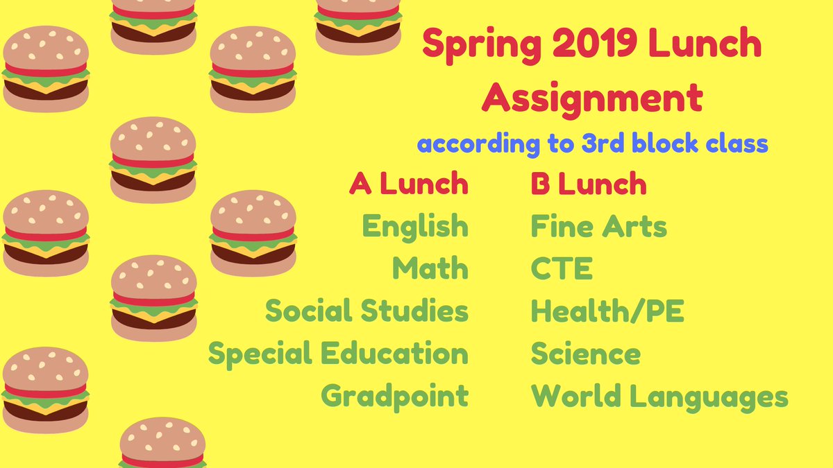 Hey Rams, just in case you’re still wondering what time you’ll be eating lunch this semester...