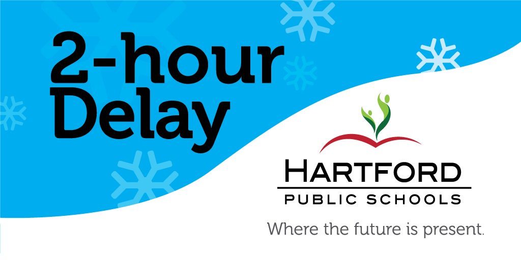 Hartford_Public's tweet photo. Hartford Public Schools will operate on a 2-hour delay the morning of Tuesday, January 22, 2019.  En el día de martes, 22 de enero, nuestras escuelas abrirán esta mañana con un retraso de dos horas. https://t.co/LqUaVBGtiK