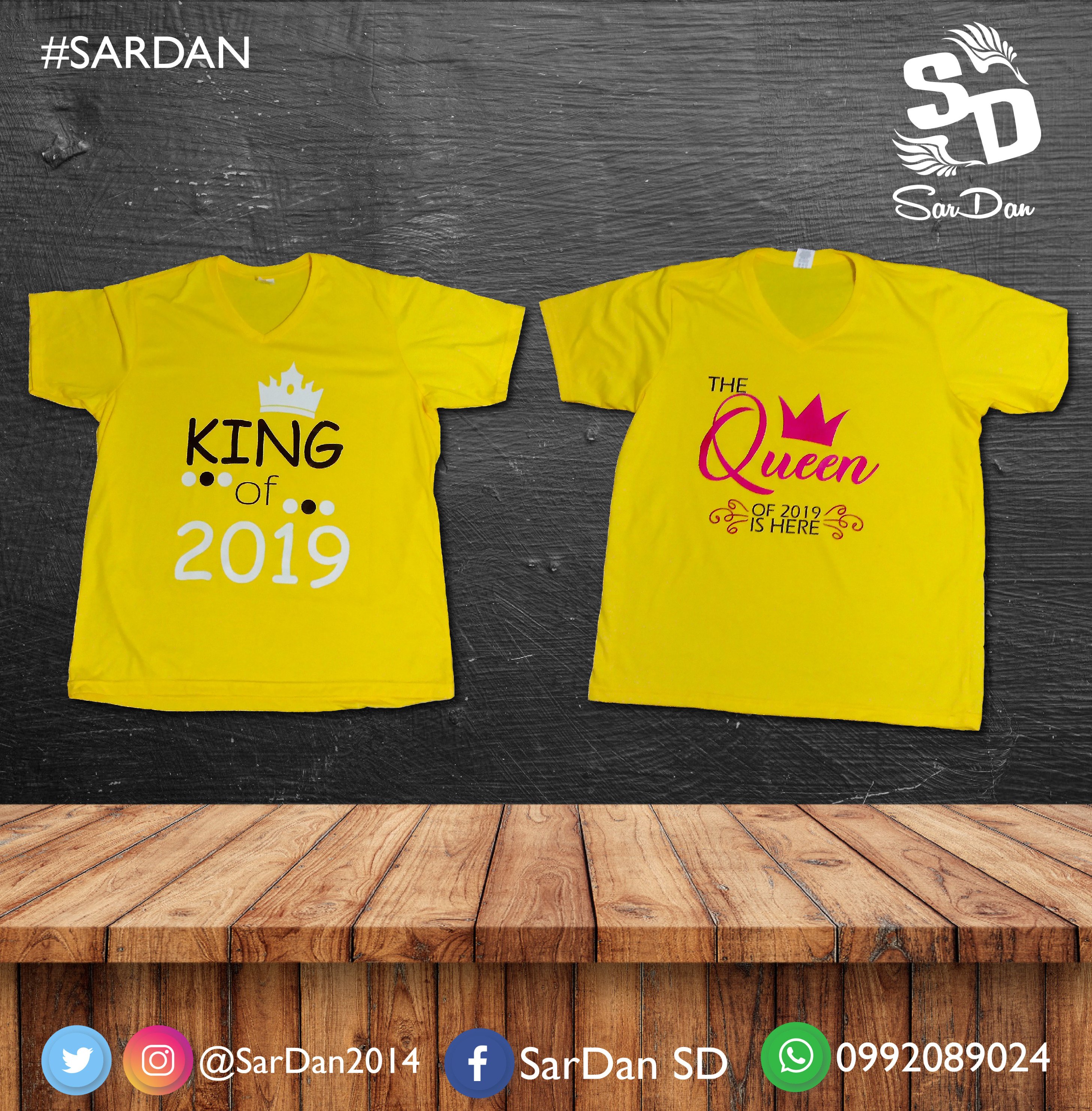 تويتر \ SarDan SD تويتر: "FIN DE AÑO Camisetas amarillas en pareja Para fin de año Diseño en Serigrafia Haz tu pedido ;) (1 semana min. de anticipación) #Love #CamisetasPareja #King #