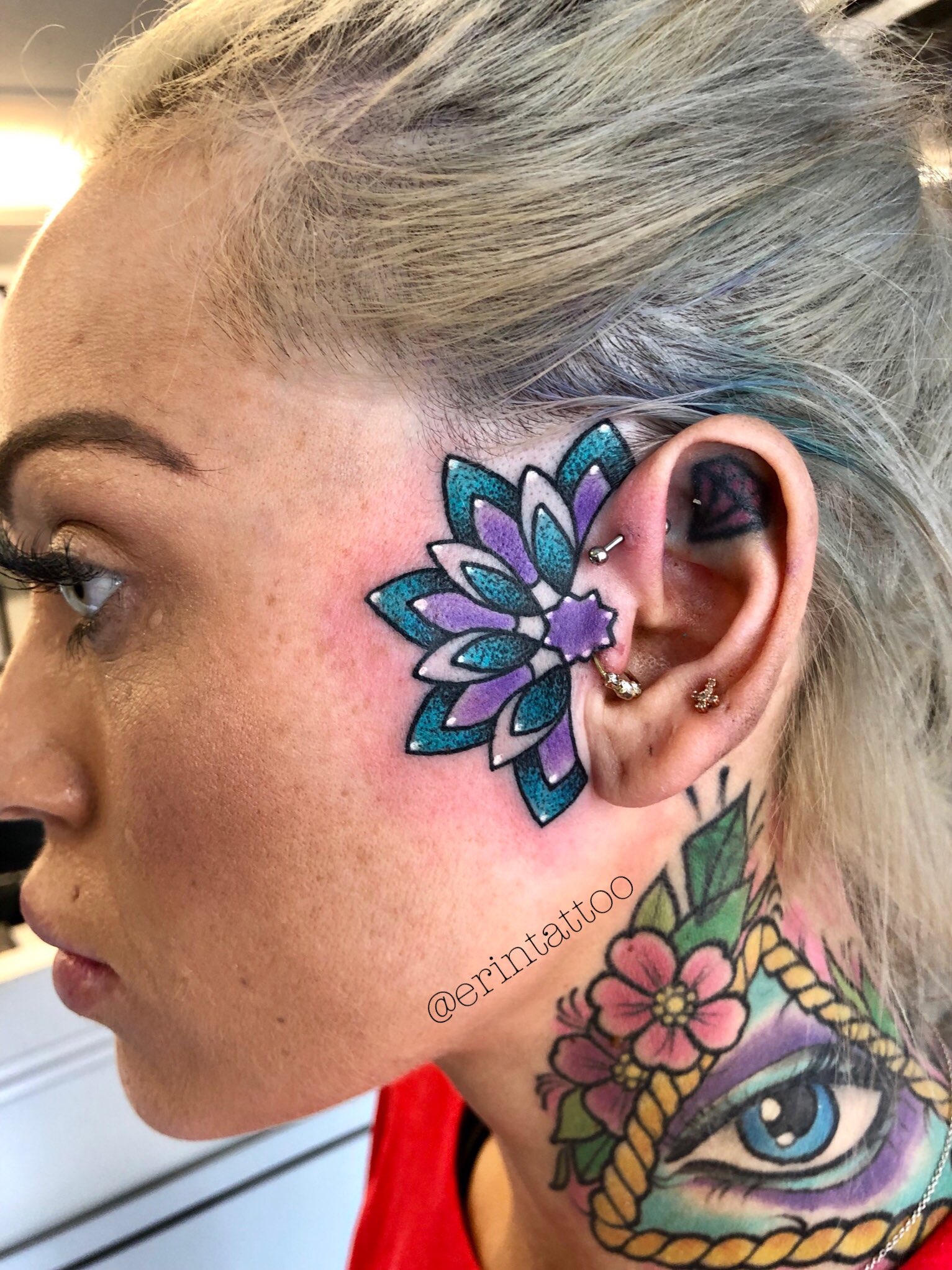 Forehead dots and botanical  Hannah Marie Tinnion Tattoos  Facebook