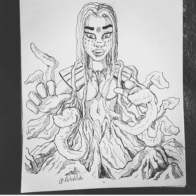 Design for a character coming in the next few issues. 

#comics #indiecomics #Adobe #vampires #mother #locs #blackgirlsrock #blackmanga