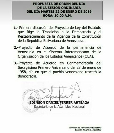 guantaaldia's tweet photo. Propuesta del Orden del día para la Sesión convocada para el día de Mañana por la @asambleave.

#Guanta #Anzoategui https://t.co/HIQDZzWvki