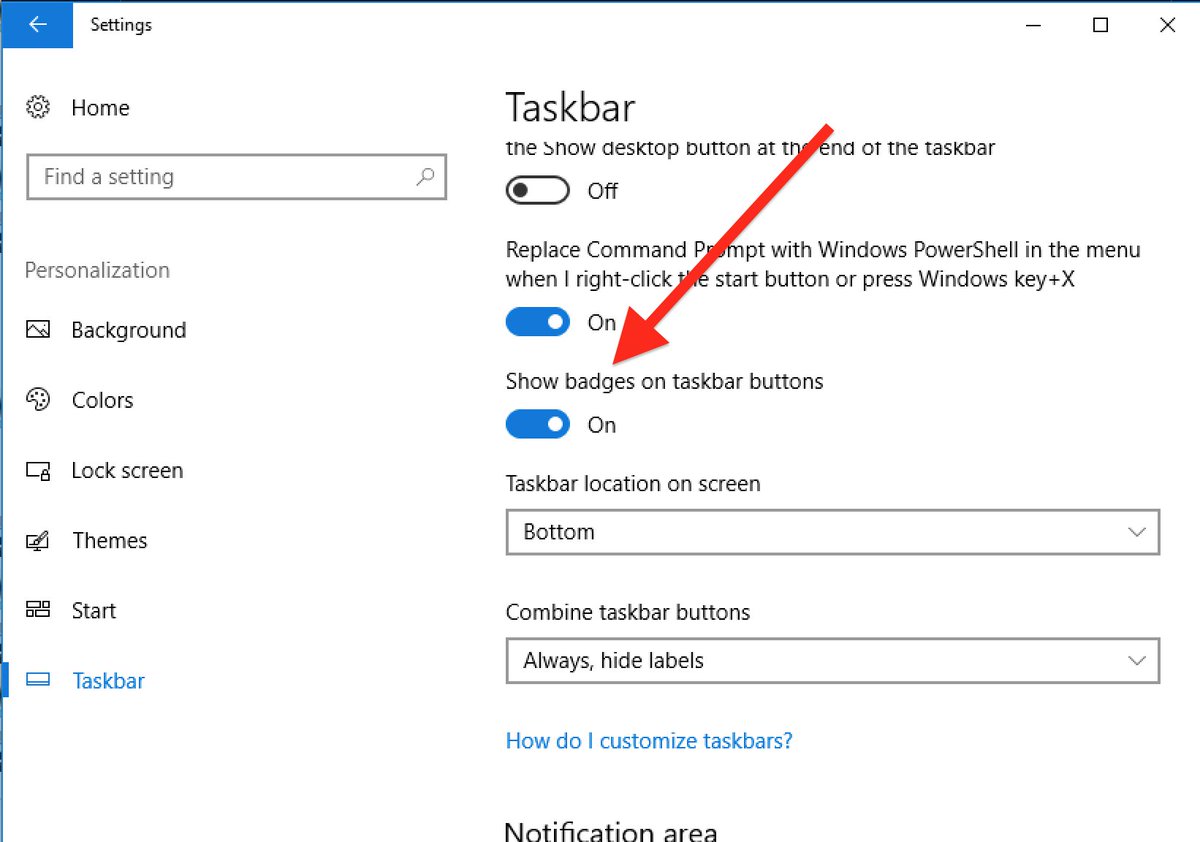Slack On Twitter If You D Like To Remove The Slack Badge You Ll Have To Use The Small Taskbar Buttons Setting Also In Your Windows Taskbar Settings It S Possible To Turn Off Badges