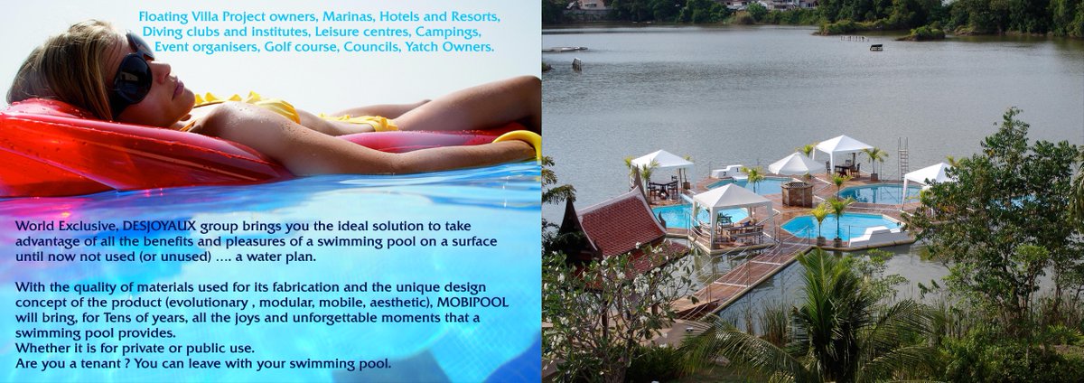 Ever wonder what it'll be like to bask in the awesomeness of the ocean without worrying about disturbing nature? Check out Desjoyaux's Mobipool - the ultimate modular floating pool which is easily installed in a day!

Call +66819586756 to get yours today! mobipool.net