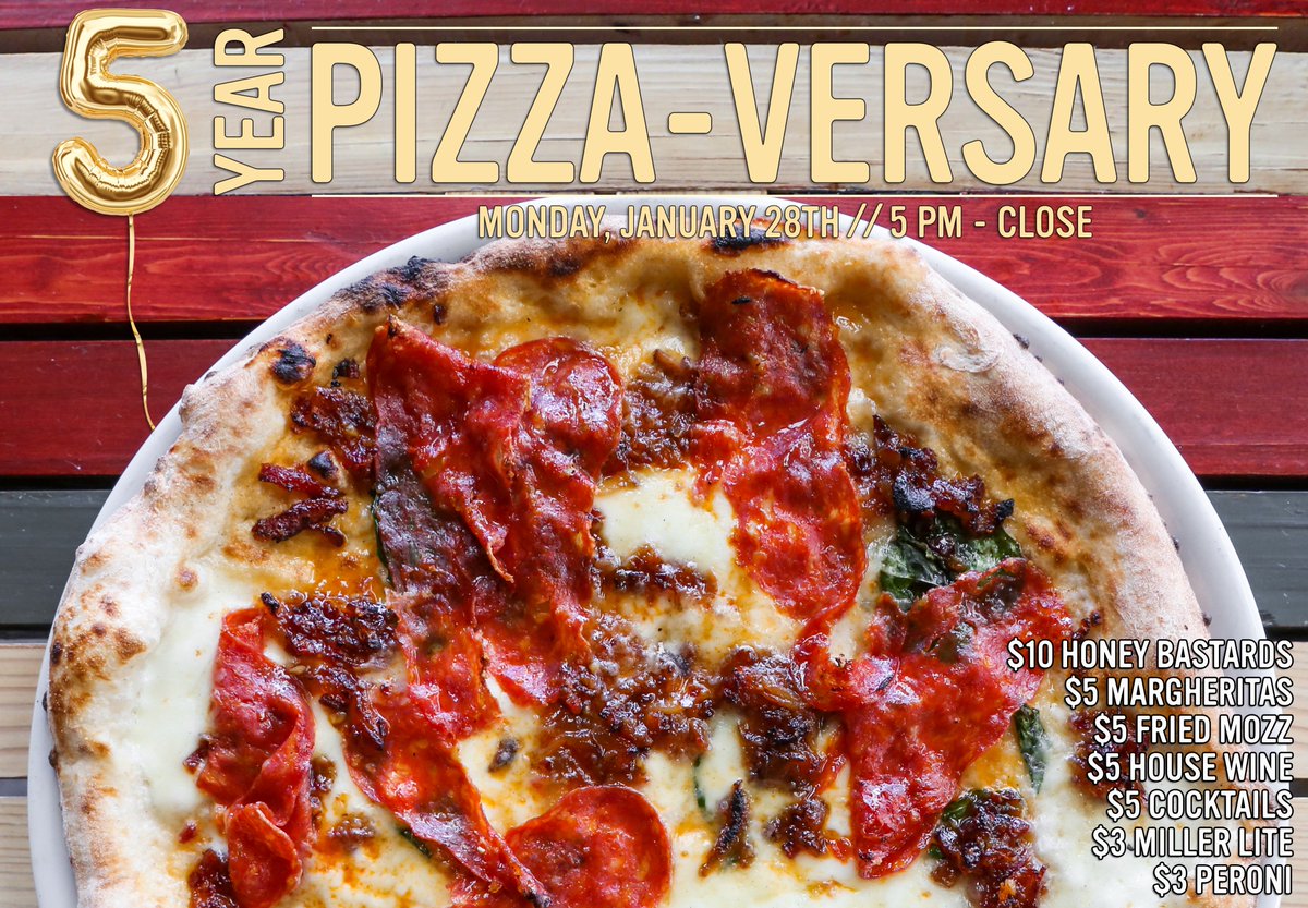 Cane Rosso opened in Fort Worth 5 freakin' years ago, and it's time to celebrate!! 2019's hottest pizza party will be rocking and/or rolling all night Mon., January 28th with a genuine SLEW of food and drink specials for your fooding and drinking!! DEETS: facebook.com/events/8212058…