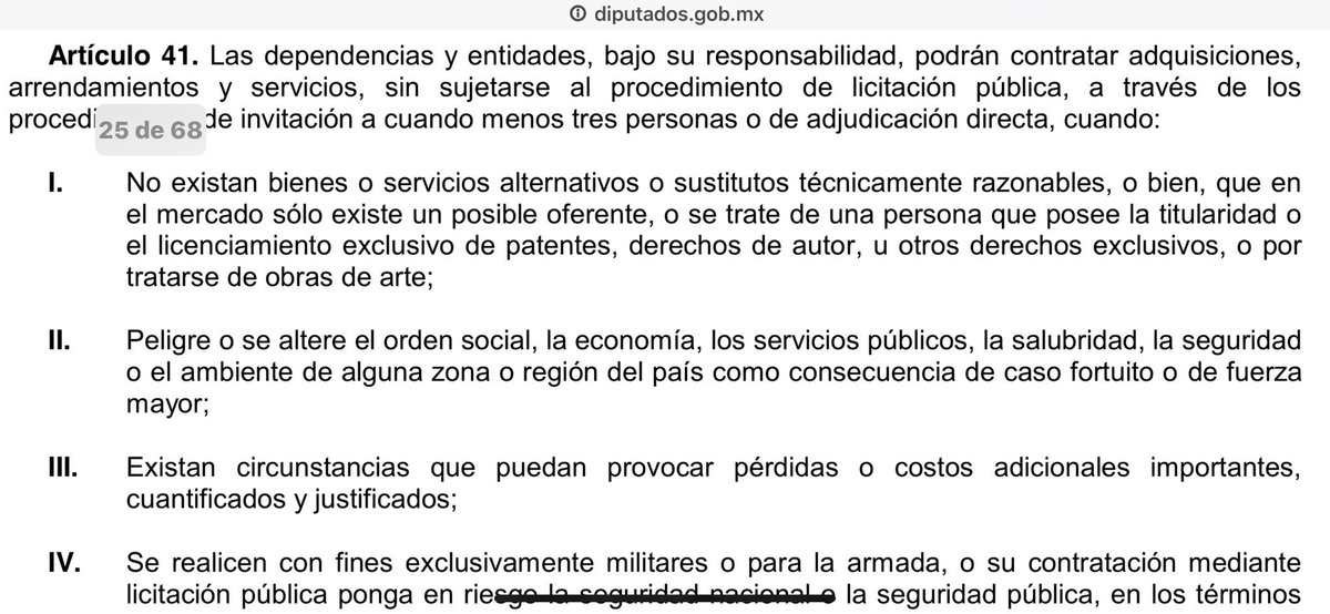 Lo que el Presidente debió de haber contestado, las pipas de adquirieron o se adquirirán en apego al Art. 41 fracción II de la Ley de Adquisiciones Arrendamiento y Servicios.  (La ley permite adjudicar directamente en 20 supuestos y éste es uno de ellos)