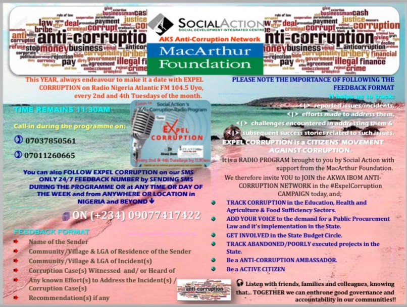 udukann's tweet photo. This YEAR, always make it a date with #ExpelCorruption on @atlanticfmuyo every 2nd &4th Tuesdays of d month
🕒 remains 11:30am
Call-in during d prog on:
07037850561
07011260665
&/ Or
FOLLOW on our SMS ONLY 24/7 FEEDBACK ☎️ DURING&AFTER d prog from ANYWHERE in🌐
09077417422 https://t.co/mwQcD9muWy