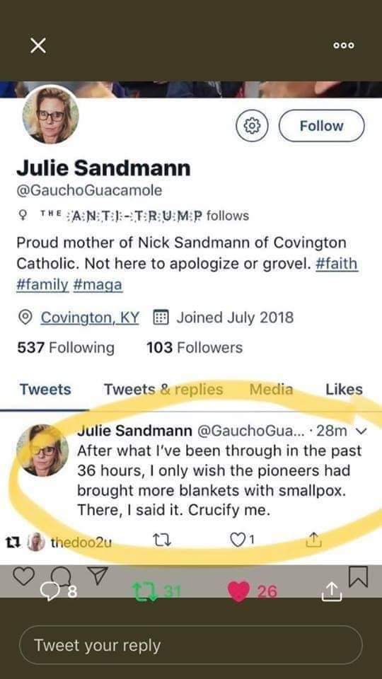 ecali53's tweet photo. Crucifixion? You're an ignorant, psycho waste of air, not a martyr you delusional POS!  
@Fidelity DENOUNCE &amp; FIRE HER IMMEDIATELY...TO RETAIN HER IS TO CONDONE HER AND THOSE OF HER ILK! https://t.co/nFg2bTxJbP