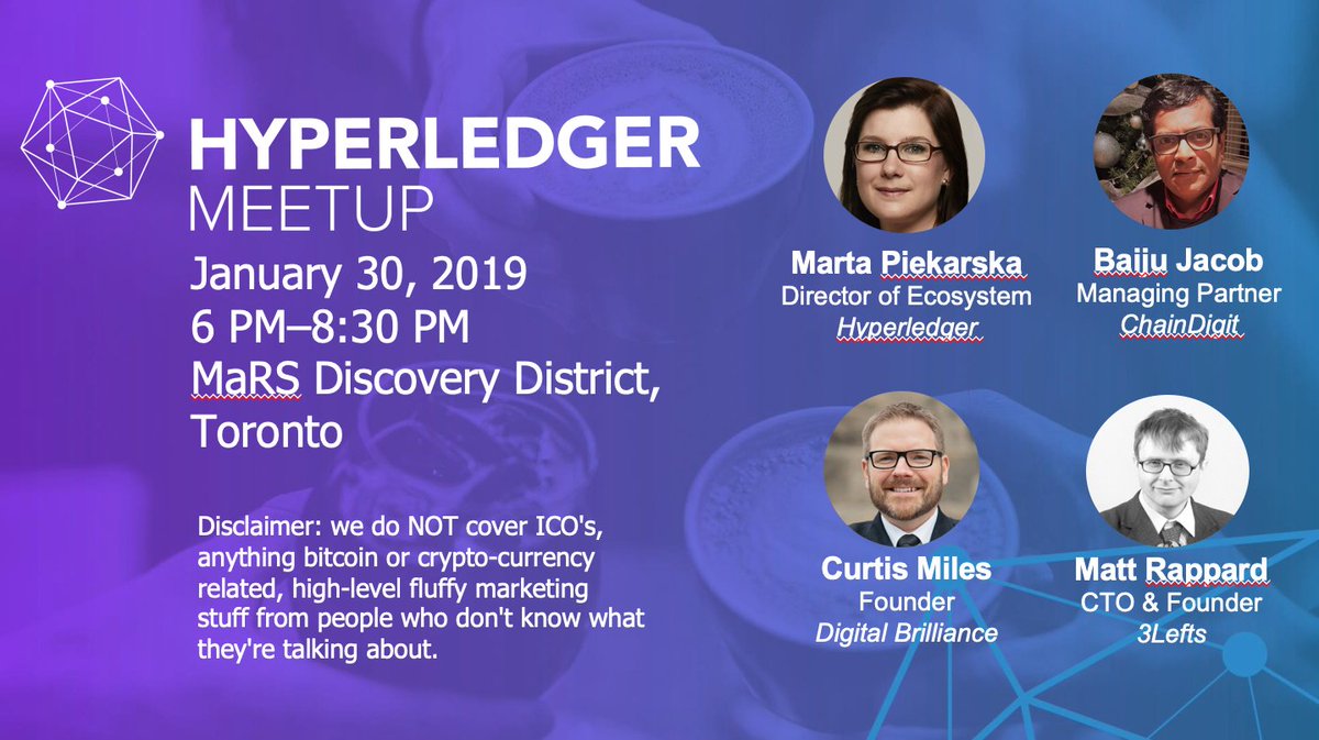 lettuce_meat's tweet photo. Excited for our next @Hyperledger #Toronto Meetup at @MaRSDD on Jan 30th! Learn about real world #blockchain use cases, not crypto or marketing fluff. RSVP https://t.co/G1L5jELK7q #hyperledgerTO #innovation #tech https://t.co/8gI15nlLd7