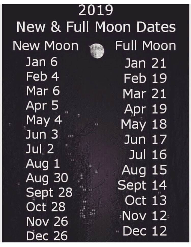 Full Moon Chart 2019