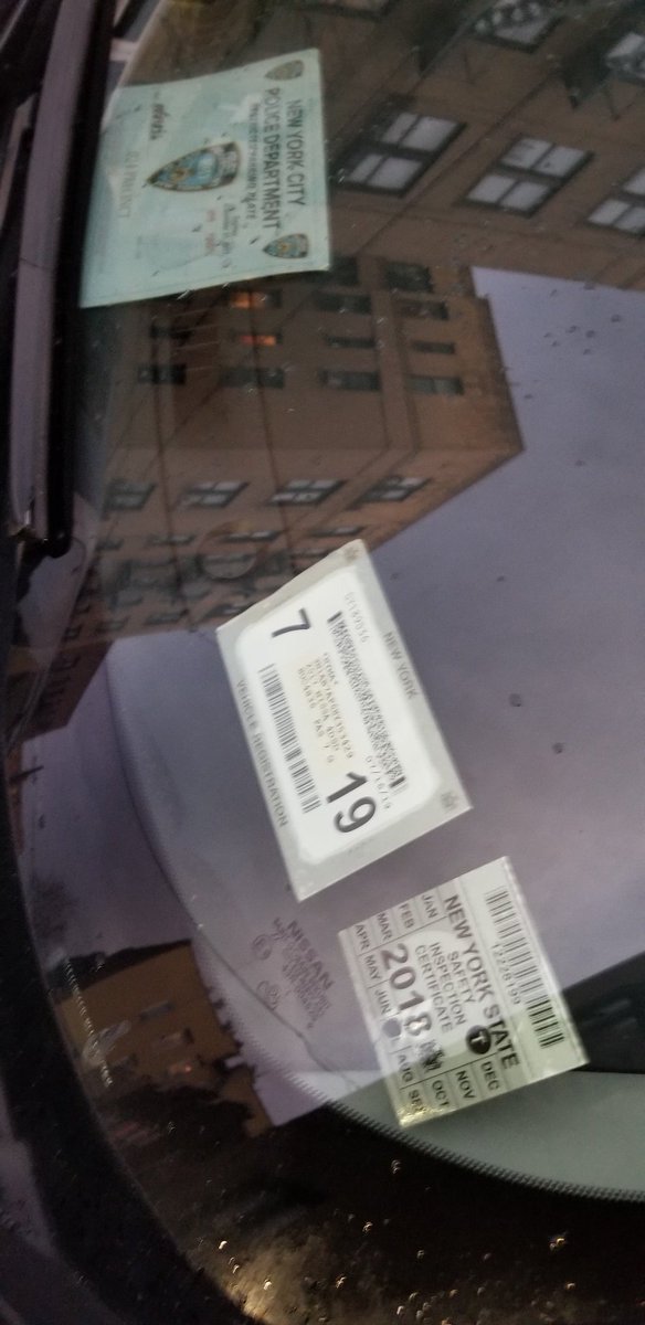 The total absence of even the slimmest pretense of a  #fakecrackdown shows how arrogant @NYPDONeill is with his  #placardcorruption regime.How else could this altered, expired  @NYPD24Pct be spotted yet again parked illegally at a fire hydrant?