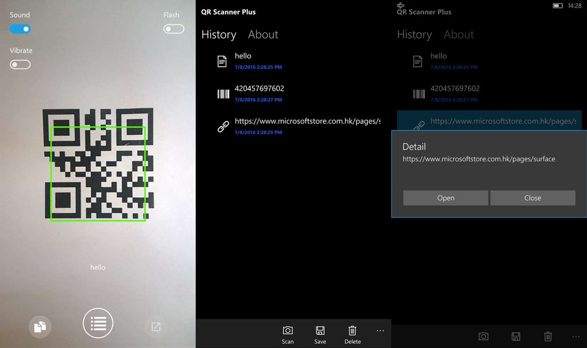 CAStenman's tweet image. QR Scanner Plus, is App of The Day on myAppFree bit.ly/2FR0Rji  @myAppFree #Windows10 #QRScanner #myAppFree