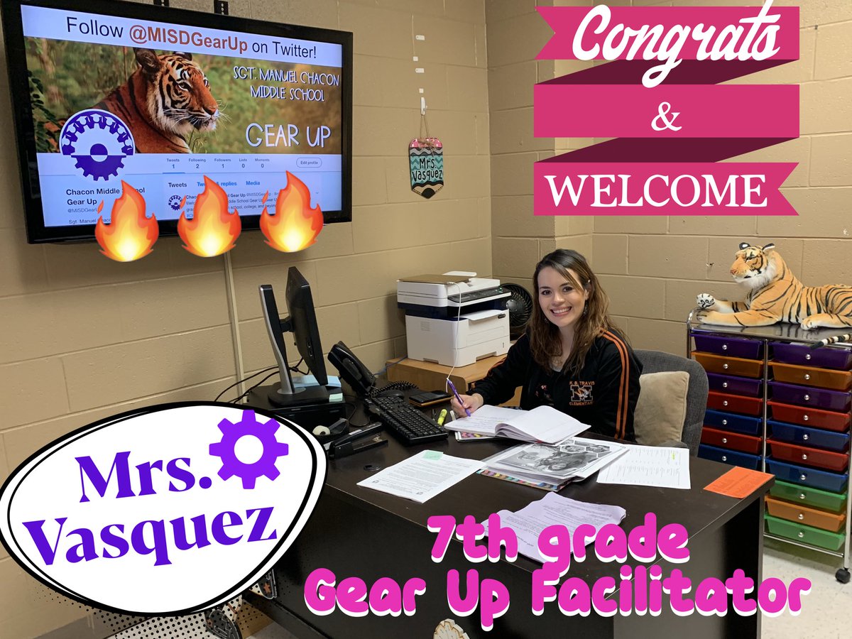 CMS_MISD's tweet photo. A huge welcome to our new CMS 7th grade Gear-Up Coordinator Mrs. Hilda Vasquez!   Exited to have you on campus and excited to see all the opportunities afforded to our 7th grade student cohort! #ChaconStrong 🤓 📚 🎓  @MercedesSchools  @MISDGearUp https://t.co/I5lA9bB3Hc