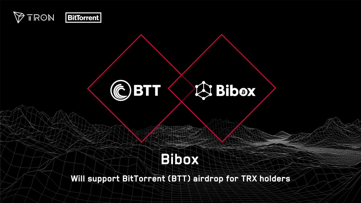trondao's tweet image. #BitTorrent(#BTT) airdrop for #TRX holders will be available on @Bibox365. #TRON $TRX bibox.zendesk.com/hc/zh-cn/artic…