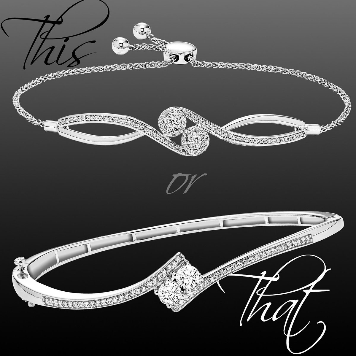 Here is some bracelet bling for you to love. Which would you pick? This or That?
#thisorthat #bracelets #diamonds #diamondbracelet #bling #giftsforher #wristcandy #jewelleryforher #jewellerydesigns #jewellery #braceletstyle