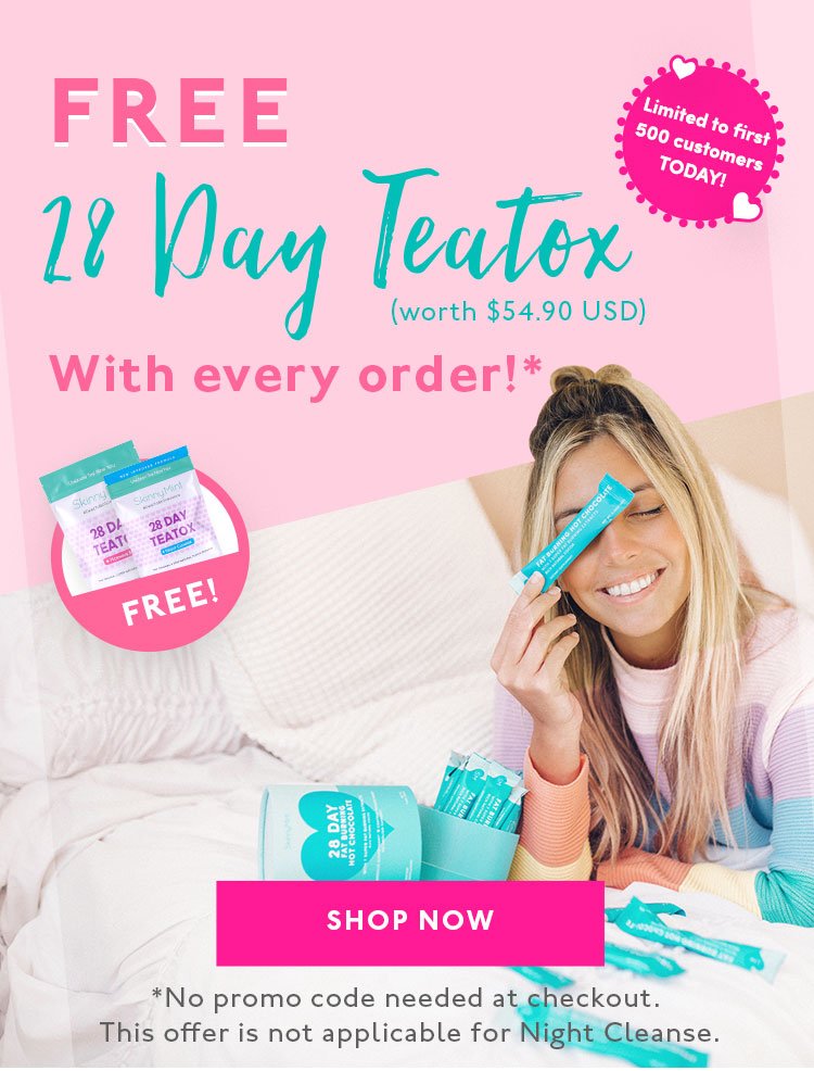 Have you heard? We're giving you one FREE TEATOX for every purchase! What are you waiting for? Limited to first 500 customers TODAY! ➡️🍵 bit.ly/FreeTeatoxNOW