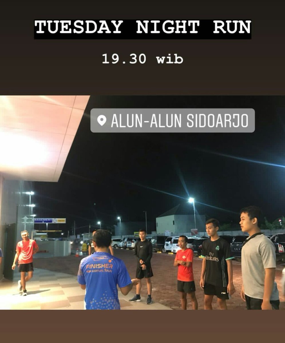 Jangan lupa nanti malam kita lari bersama ya, dalam acara TuNR.
See you!

#indorunners
#marilari 
#indorunnerssidoarjo