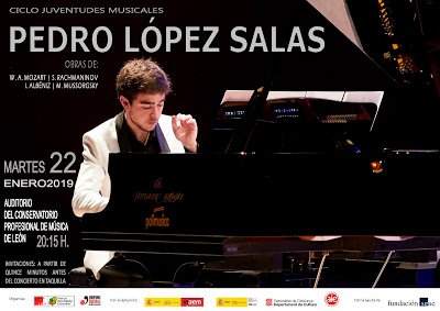 Pedro López Salas, piano. Ciclo de juventudes musicales.
Auditorio Ángel Barja
Martes 22 de enero  20:15H
#leoncutural #leonesp #leonspain #agendaleoncultural #culturaleon #LeónEsCultura #leoncultura #leonespaña #eventosleonesp #leonestademoda #leonciudad leoncultural.com/evento/pedro-l…