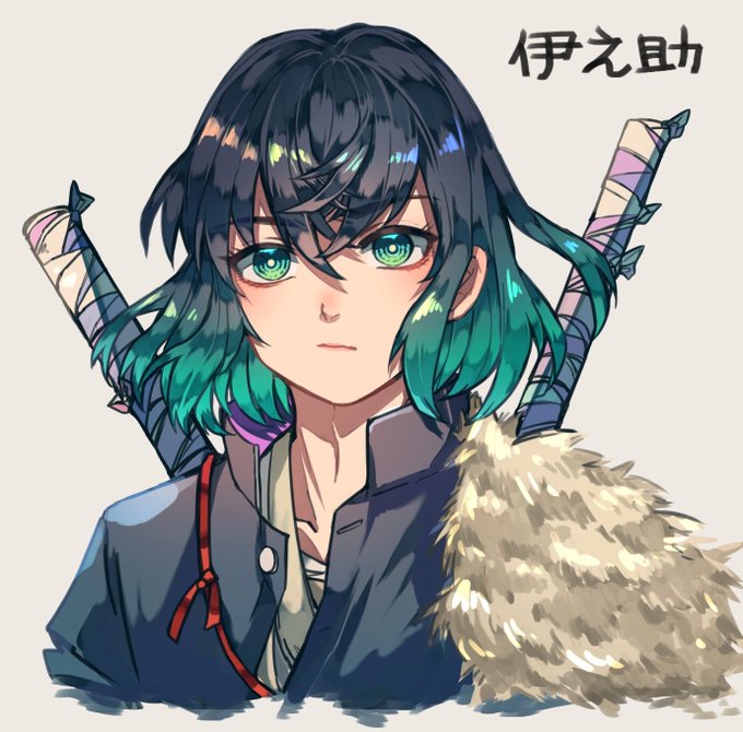 アライクマさんがTwitterに投稿した嘴平伊之助(鬼滅の刃)のイラスト。