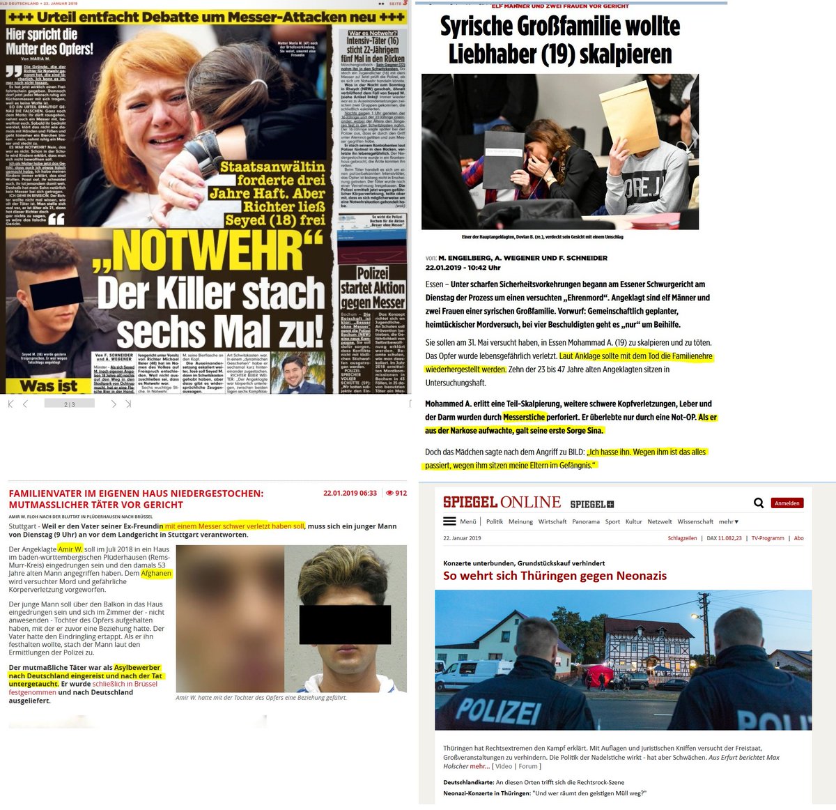 TTigards's tweet image. #Messermorde, #Ehrenmorde von unseren &quot;Goldstücken&quot; in ganz Deutschland - in #SpiegelOnline davon keine Silbe, dafür aber ganz oben: &quot;So wehrt sich Thüringen gegen Neonazis&quot; - man könnte es als #Realsatire betrachten, wenn&apos;s nicht so traurig wäre #Ochtrup #Plüderhausen #Essen