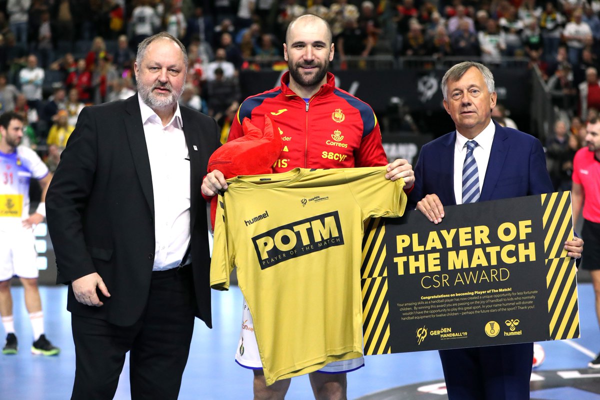 hummel on "hummel ambassador Fabian Wiede was celebrated as hummel Player of The after the game against Croatia at the 2019 @ihf_info Men's Handball Championships last night 🔥👊 Also